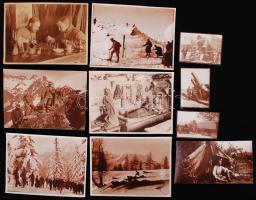 1914-1918 10 db fotó az I. világháborúból, 8×11 cm (6×), 4×6 cm (3×),  6×11 cm