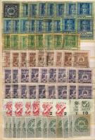 Magyar okmánybélyegek borítékokban rendezve ill. berakólapokon az 1880-as évektől