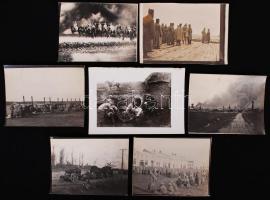 1914-1918 8 db fotó az I. világháborúból, hátul mind feliratozva, 8×10 cm