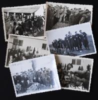 1940 Ágasegyháza, 6 db fotó a munkaszolgálatosokról, 6×8 cm (6×)