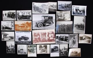 23 db főleg háború előtti fotók autókról, motorokról