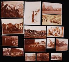 1914-1918 16 db fotó az I. világháborúból, 4×4 cm- 8×10 cm