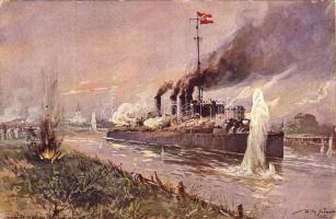 1915 S.M.S. Scharfschütze Marine-Feldpost bélyegzéssel (saroktörés)