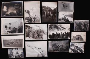 1914-1918 14 db fotó az I. világháborúból, 4×4 cm- 8×10 cm
