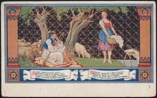 Budapest V. Erzsébet Királyné Szálló, Sándor Béla falfestménye, János Vitéz (b)