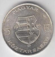 1946. 5Ft Ag "vastag Kossuth" plasztiktokban T:2