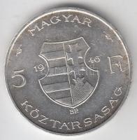 1946. 5Ft Ag "vastag Kossuth" plasztiktokban T:2