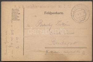 Military and field post, Postcard "K.u.k. Infanteriebataillon Nr. 2/45." "FP 527", Katonai és tábori posta; Levelezőlap "K.u.k. Infanteriebataillon Nr. 2/45." "FP 527"