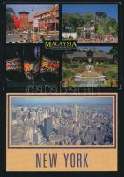 31 db modern, külföldi városképes lap