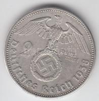 Német 3. Birodalom 1938A 2M Ag "Hindenburg" T:2-
German Third Reich 1938A 2 Marks Ag &quot...