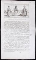 cca 1750 Athanasius Kircher's Description of China. 3db rézmetszettel illusztrált lap Athanasiu...