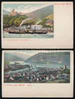 13 db háború előtti, használatlan német képeslap: 10 Rajna, és 3 Mainz / 13 unused, pre-war German postcards: 10 Rhine / Rhein and 3 Mainz