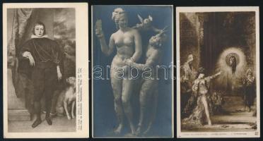 14 db régi, használatlan festmény- és szobor reprodukció