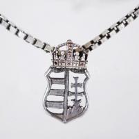 Ezüst (Ag) nyaklánc magyar címeres medállal / Silver necklace br.: 11,8g (925)