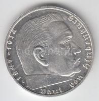 Német 3. Birodalom 1939A 2M Ag "Hindenburg" T:2 k. German Third Reich 1939A 2 Marks Ag "Hindenburg" C:XF scratched