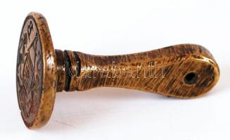 Családi címeres bronz pecsétnyomó SB monogrammal. / Bronze seal-maker 4 cm
