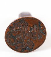 Családi címeres bronz pecsétnyomó SB monogrammal. / Bronze seal-maker 4 cm