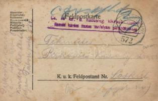 Katonai és tábori posta; Levelezőlap "FP 572" Military and field post, Postcard "FP 5...