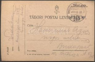 Katonai és tábori posta; Levelezőlap "HP 249A" - Budapest, Military and field post, Postcard HP 249A" - Budapest