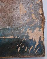 Jelzés nélkül: Menekülés Betlehemből. Olaj, vászon, rossz állapotban, 24×42 cm