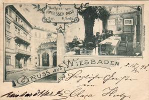 Németország 1898 Wiesbaden venéglő  hosszúcímzéses (saroktörés)