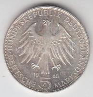 NSZK 1968G 5M Ag "Gutenberg" T:2
GFR 1968G 5 Mark Ag "Gutenberg" C:XF