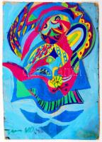 Olvashatatlan jelzéssel: Cím nélkül. Vegyes technika, karton, 25×18 cm