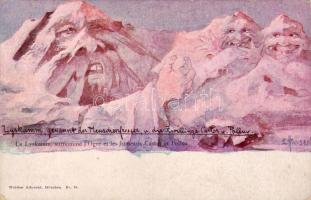 Németország Lyskamm hosszúcímzéses litho s: Hansen