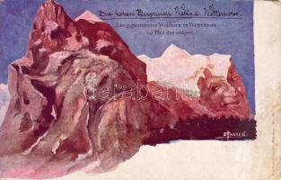 Németország Wettenhorn hosszúcímzéses litho (sarokhiány)