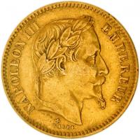 Franciaország/Második Császárság 1863BB 20Fr Au "III. Napóleon" Strasbourg (6.44g/0.900) T:2- France/Second Empire 1863BB 20 Francs Au "Napoleon III" Strasbourg (6.44g/0.900) C:VF