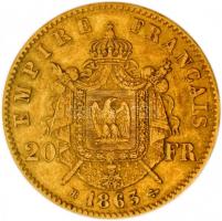 Franciaország/Második Császárság 1863BB 20Fr Au "III. Napóleon" Strasbourg (6.44g/0.900) T...