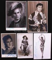 5 db színész és táncos dedikált fotója / Autograph signed photo of actors and dancers 5 pcs