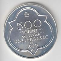 1990. 500Ft Ag "Mátyás király / Buda látképe" T:BU