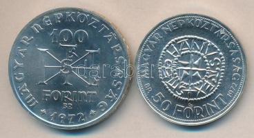 1972. 50Ft Ag + 100Ft Ag "Szt.István" pár T:BU