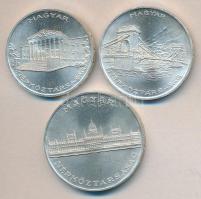 1956. 10Ft + 20Ft + 25Ft Ag "10 éves a Forint" sor T:1