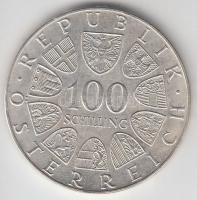 Ausztria 1979. 100Sch Ag "Bécsi Nemzetközi Központ" T:2 Austria 1979. 100Sch Ag "Vienna International center" C:XF