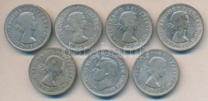 Ausztrália 1952-1958. 1Sh Ag (7x) klf évszámmal! T:Vegyes Australia 1952-1958. Shilling Ag (7x) differente dates! C:Mixed