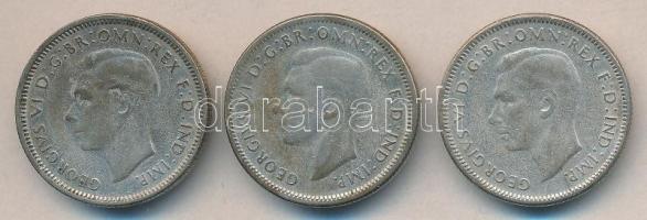 Ausztrália 1946. 1Sh Ag "VI. György" (3x) T:3 Australia 1946. Shilling Ag "George VI" (3x) C:F