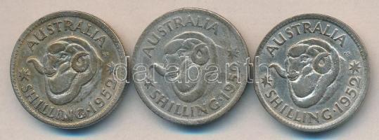 Ausztrália 1952. 1Sh Ag "VI. György" (3x) T:3
Australia 1952. Shilling Ag "George VI&...