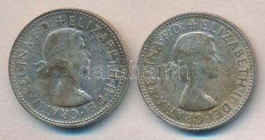 Ausztrália 1961. 1Sh Ag "II. Erzsébet" (2x) T:3 Australia 1961. Shilling Ag "Elizabeth II" (2x) C:F