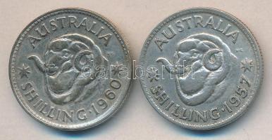 Ausztrália 1957-1960. 1Sh Ag "II. Erzsébet" (2x) T:3
Australia 1957-1960. Shilling Ag &quo...