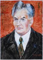 Márffy jelzéssel: Férfi portré. Olaj, farost, 48×34 cm