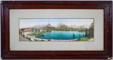 Cca 1910 Magas Tátra, Csorba-tó, nagyméretű színes  nyomat, üvegezett keretben 66×65 cm