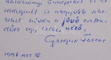 6 db kortárs híresség aláírása üdvözlőlapokon: Beck György, Rudi Zoltán, Greguss Ferenc...