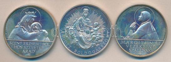 1994. "Magyar Szentek II éremsorozat" 3db Ag emlékérem (32,41g/0.925/40mm) díszdobozban tanúsítvánnyal T:PP Csak 2000db!