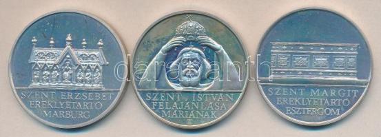 1994. "Magyar Szentek II éremsorozat" 3db Ag emlékérem (32,41g/0.925/40mm) díszdobozban ta...