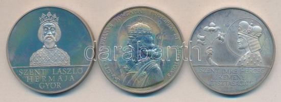 1994. "Magyar Szentek I éremsorozat" 3db Ag emlékérem (32,41g/0.925/40mm) díszdobozban tanúsítvánnyal T:PP Csak 2000db!