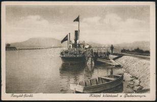 Fonyód fürdő, kikötő gőzössel (fa)