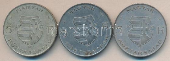 1947. 5Ft Ag "Kossuth" (3x) T:2-,3