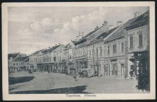 Tapolca Fő utca Wolf Sándor és Sábecz Lajos kereskedései (EK)